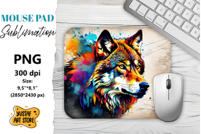 Animal Mouse Pad sublimation. Wolf sublimation design