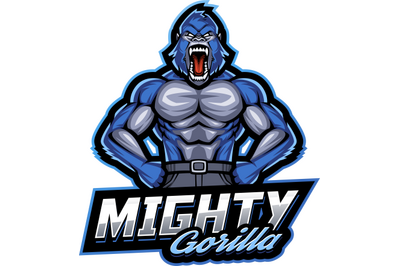 Mighty gorilla mascot logo desain