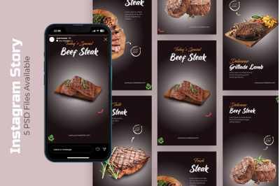 Steak - Food Instagram Story Template