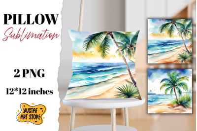 Beach pillow sublimation. 2 summer pillow design