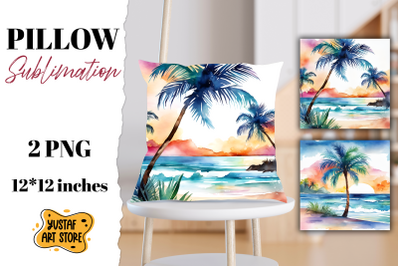 Beach pillow sublimation. 2 summer pillow design