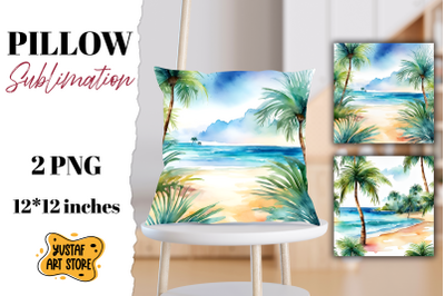 Beach pillow sublimation. 2 summer pillow design