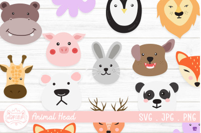 Animal Face Clipart Bundle | Animal Head Illustration