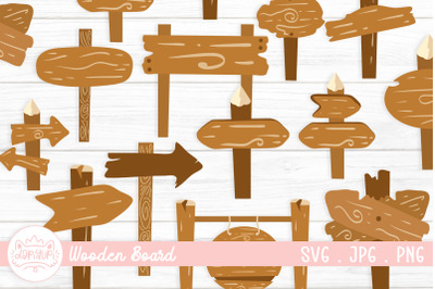 Wooden Board Clipart Bundle | Wood Sign