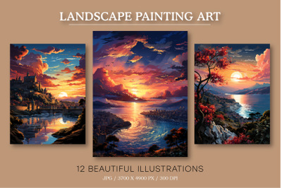 Landscape Painting Art 02. Wall Art.