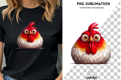 Funny Chicken Sublimation PNG, Transparent Design for Crafting