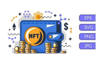 NFT Wallet Concept Illustration