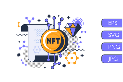 NFT Certificate Concept Illustration