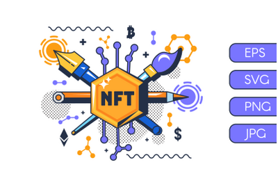 NFT Art Technology Illustration