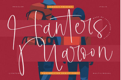 Hanters Maroon - Handwritten Script Font