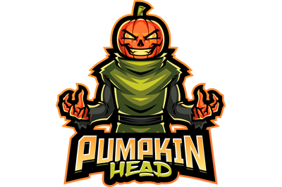 Mighty pumpkin esport mascot logo design