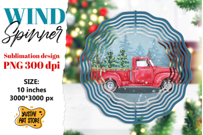 Christmas truck wind spinner. Winter sublimation design