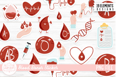 Blood Donor Sticker Bundle | Blood Donation Sticker