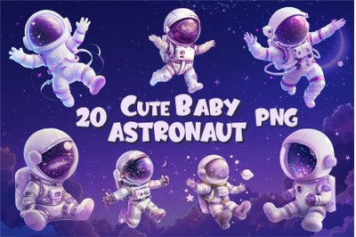 Cute baby astronaut 01. T-Shirt, PNG.