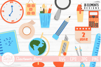 Classroom Items Clipart | School Clipart