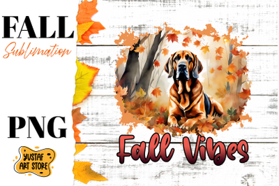 Fall sublimation design. Fall dog sublimation. Bloodhound