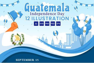 12 Guatemala Independence Day Illustration