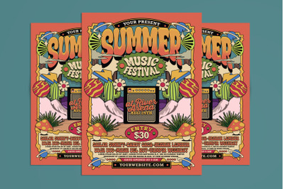 Summer Music Festival Poster Flyer Template