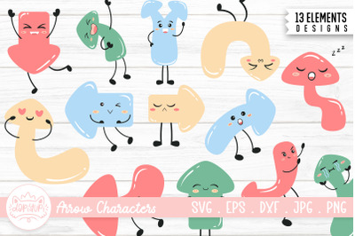 Funny Arrow Characters Clipart Bundle