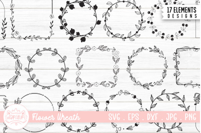 Floral Wreath Bundle | Floral Frame SVG