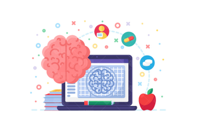 Brain Research Flat Illustration