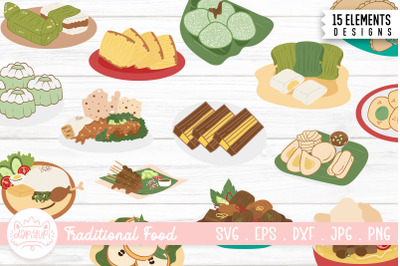 Indonesian Food Illustration Clipart | Traditional Food SVG