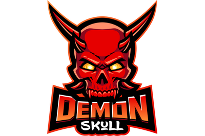 Demon skull esport mascot logo design