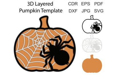 Pumpkins svg, 3D Layered Halloween Pumpkins svg template