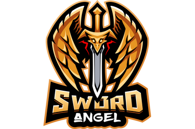 Sword angel esport mascot logo design