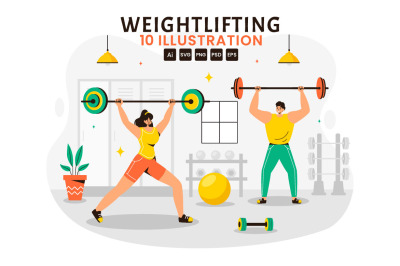 10 Weightlifting Sport Illustration