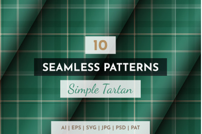 10 Seamless Simple Tartan Patterns