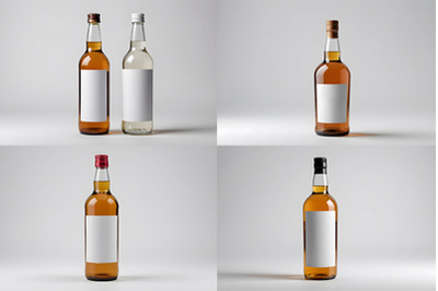 Whiskey Bottle Mockup with Blank Label