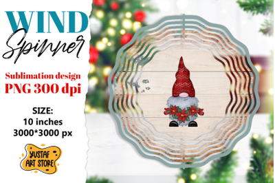 Christmas wind spinner. Christmas gnome sublimation