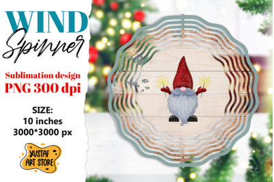 Christmas wind spinner. Christmas gnome sublimation