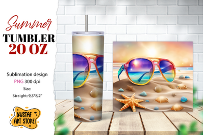 Beach tumbler wrap. Summer tumbler sublimation design