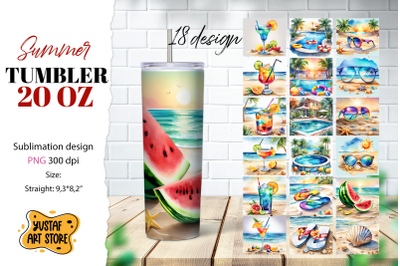 Summer tumbler sublimation bundle 18 design