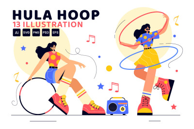 13 Playing Hula Hoop Illustration