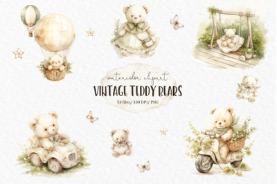 Vintage teddy bears PNG