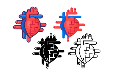 Human Heart Organ Illustrations