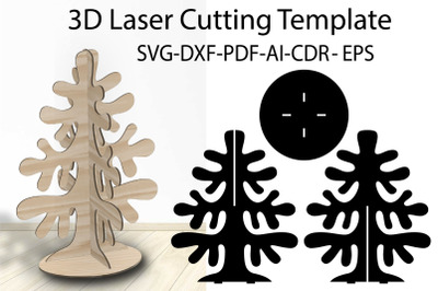 3D Christmas Tree SVG Laser Cutting Template