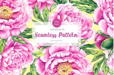 Watercolor Peony Pattern