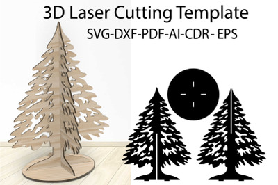 3D Christmas Tree SVG Laser Cutting Template