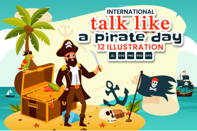 12 International Talk Like A Pirate Day Illustration