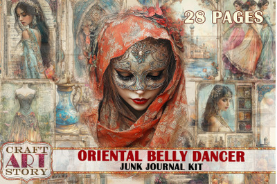 Vintage Oriental belly dancer Junk Journal Kit,scrapbook