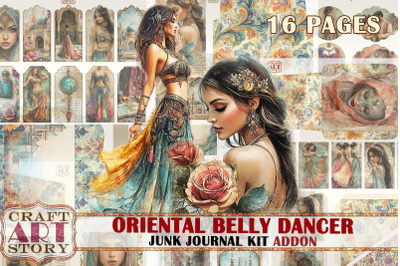 Vintage Oriental belly dancer Junk Journal Kit ADDON