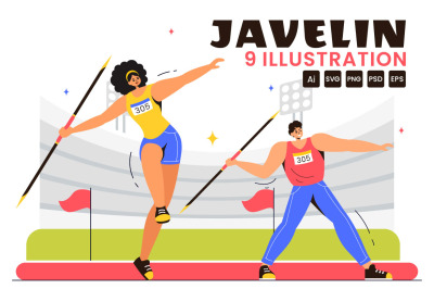 9 Javelin Throw Sports Illustration