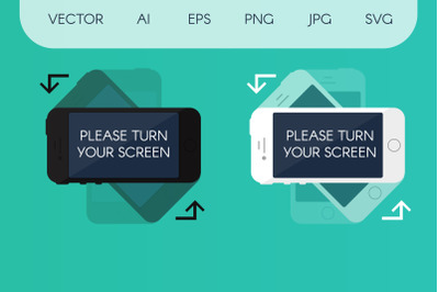 Rotate Your Phone Flat Illustrations