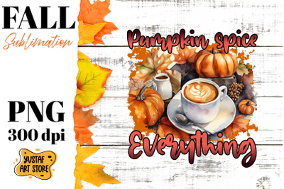 Fall sublimation design. Fall coffee sublimation.