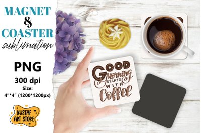 Coffee magnet sublimation/Coffee coaster sublimation