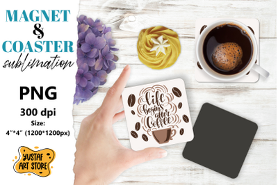 Coffee magnet sublimation/Coffee coaster sublimation